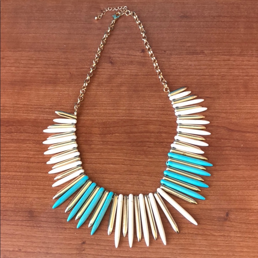 Spiky statement bib necklace